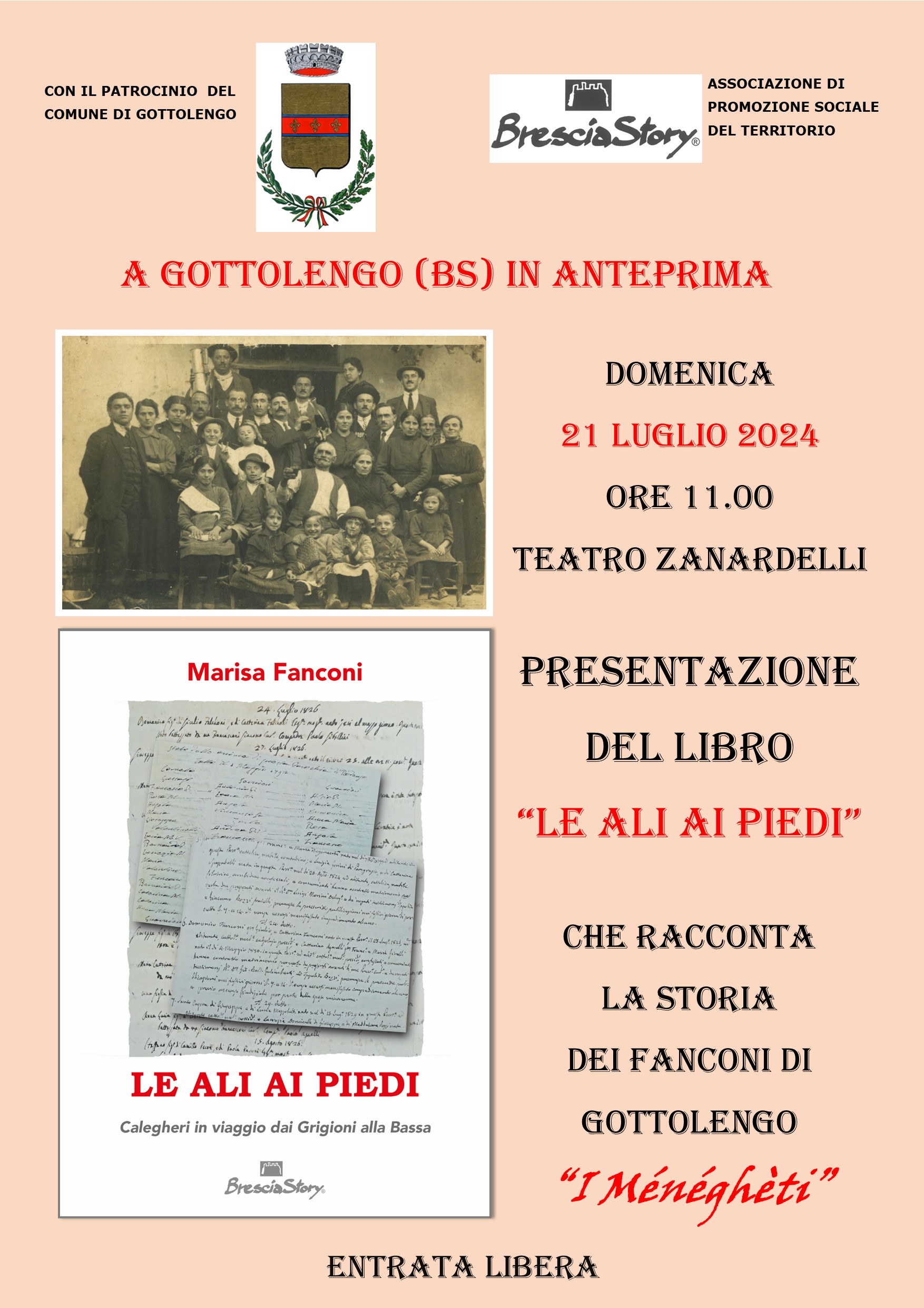 Presentazione libro "Le Ali ai Piedi" Domenica 21 luglio ore 11.00