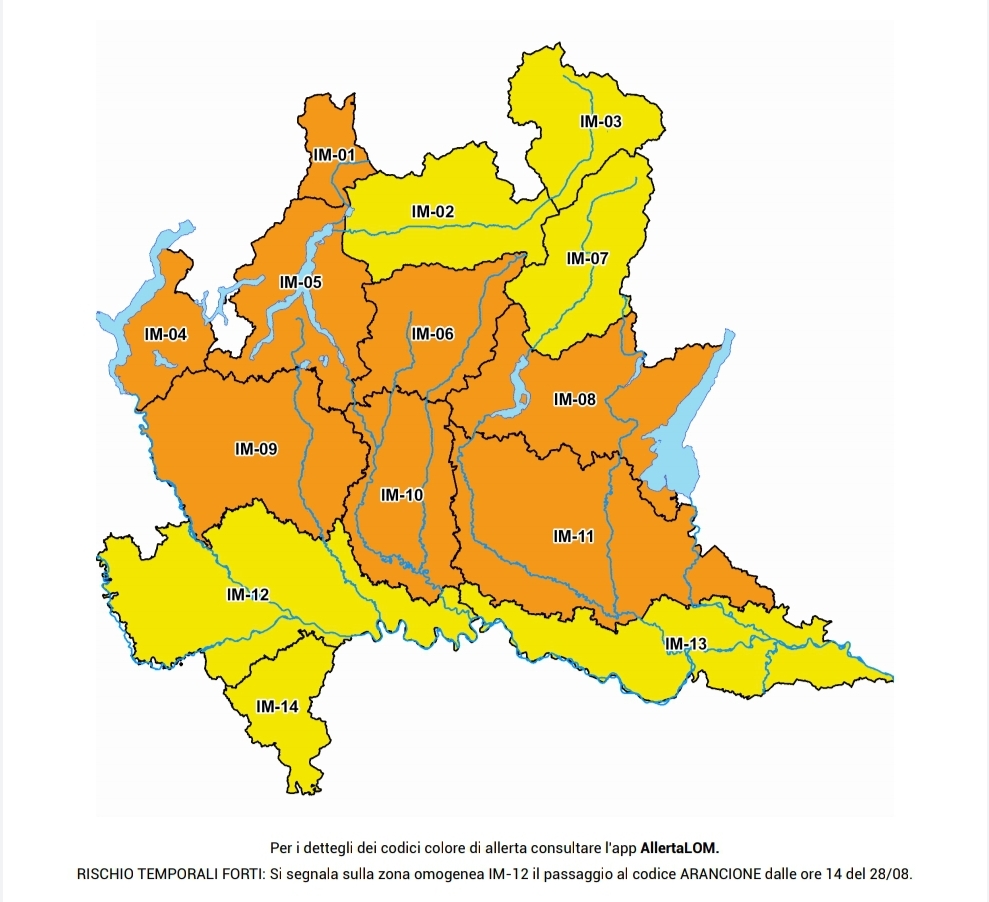 Allerta meteo del 27 agosto 2020