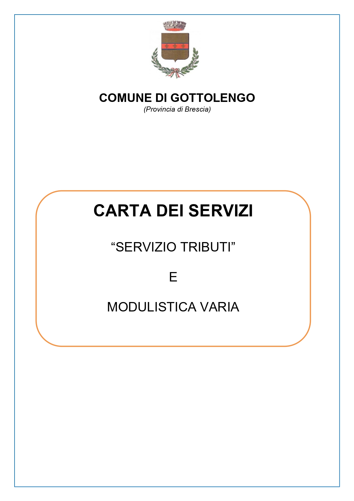 Carta dei servizi - servizio tributi e modulistica varia